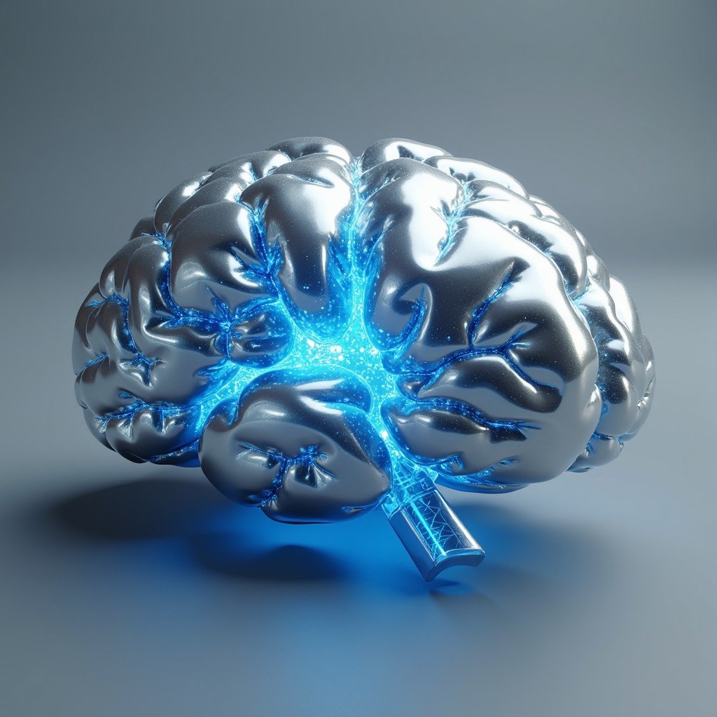 A futuristic robotic but anthropomorphic brain